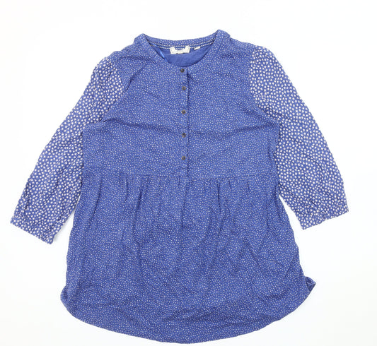 Womens UK Size 8 FatFace Blue Tunic Blouse