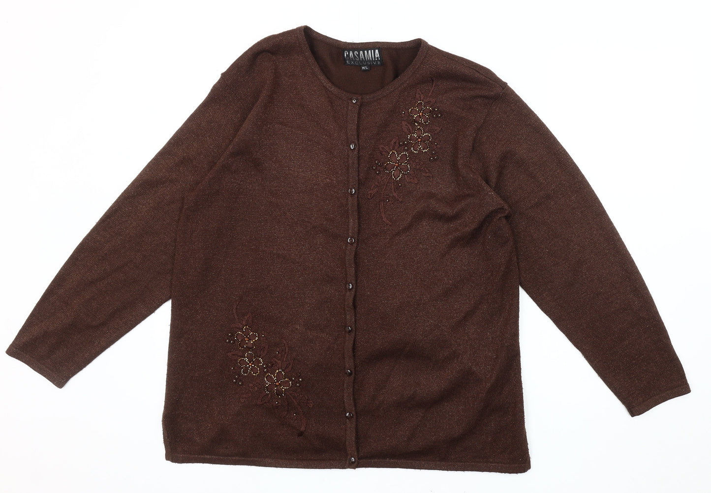 Womens UK Size M Casamia Exclusive Brown Cardigan Jumper