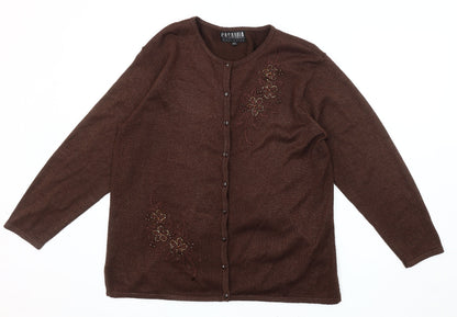 Womens UK Size M Casamia Exclusive Brown Cardigan Jumper