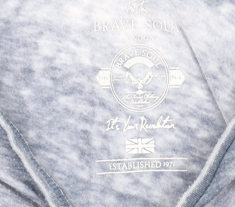 Mens UK Size L Brave Soul Blue  T-Shirt