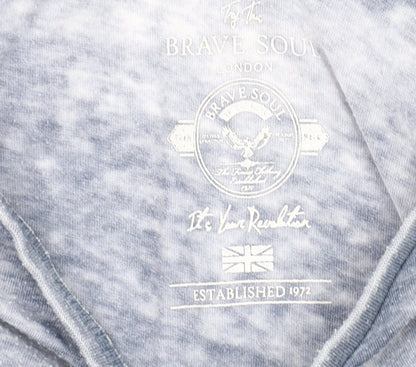Mens UK Size L Brave Soul Blue  T-Shirt