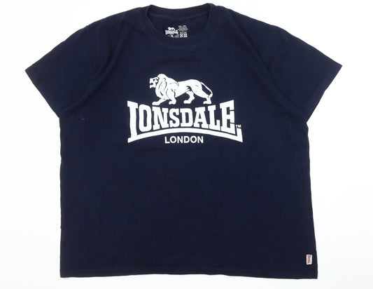 Lonsdale Men's Blue 2XL Logo T-Shirt