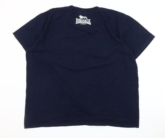 Lonsdale Men's Blue 2XL Logo T-Shirt