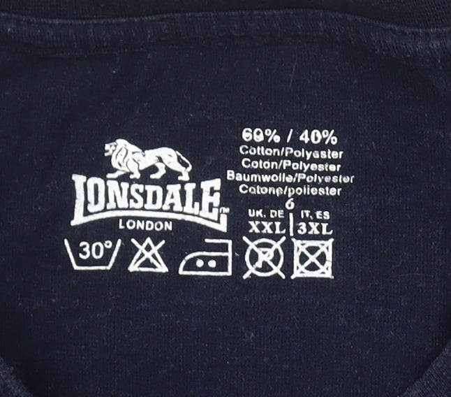 Lonsdale Men's Blue 2XL Logo T-Shirt
