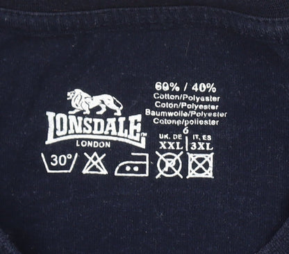 Lonsdale Men's Blue 2XL Logo T-Shirt