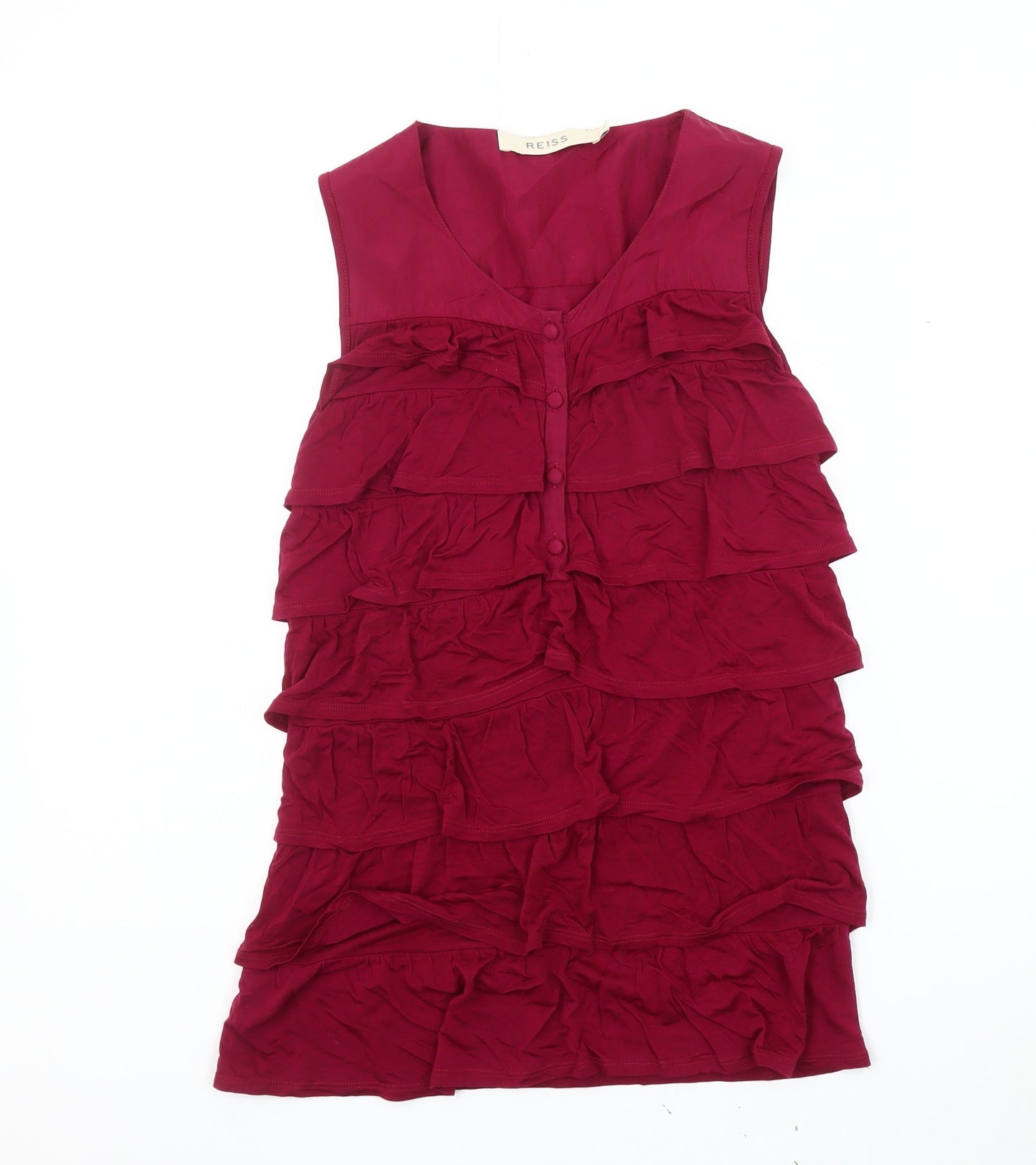 Womens UK Size S Reiss Red Jersey Blouse