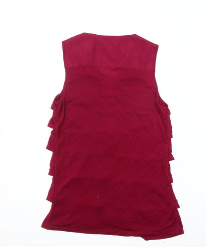 Womens UK Size S Reiss Red Jersey Blouse