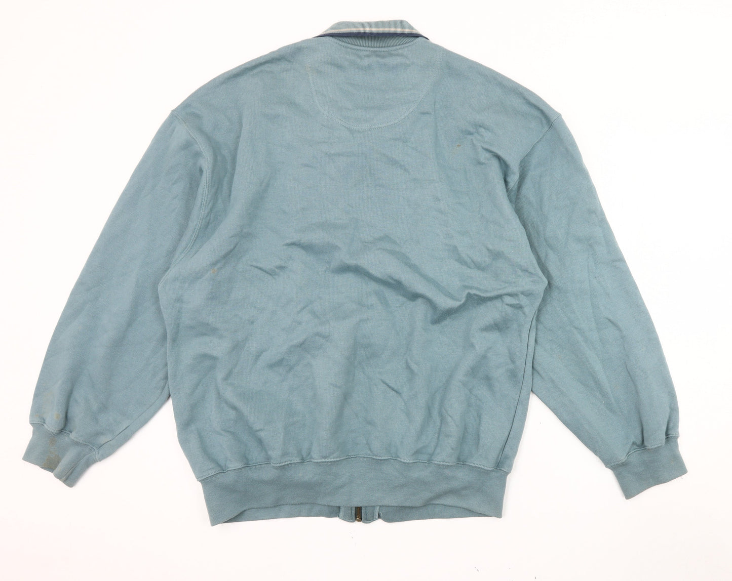 Mens UK Size M Damart Blue Full Zip Sweatshirt