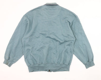 Mens UK Size M Damart Blue Full Zip Sweatshirt