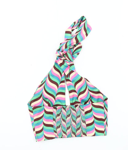 Zara Women's Multicoloured Halter Top, Size 8