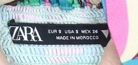 Zara Women's Multicoloured Halter Top, Size 8