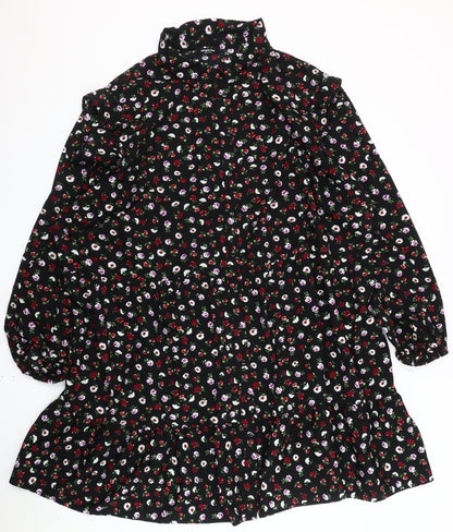Simply Be Women's Plus Size Black Floral Dress