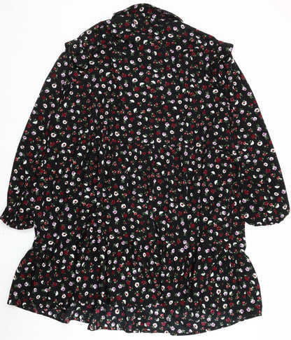 Simply Be Women's Plus Size Black Floral Dress