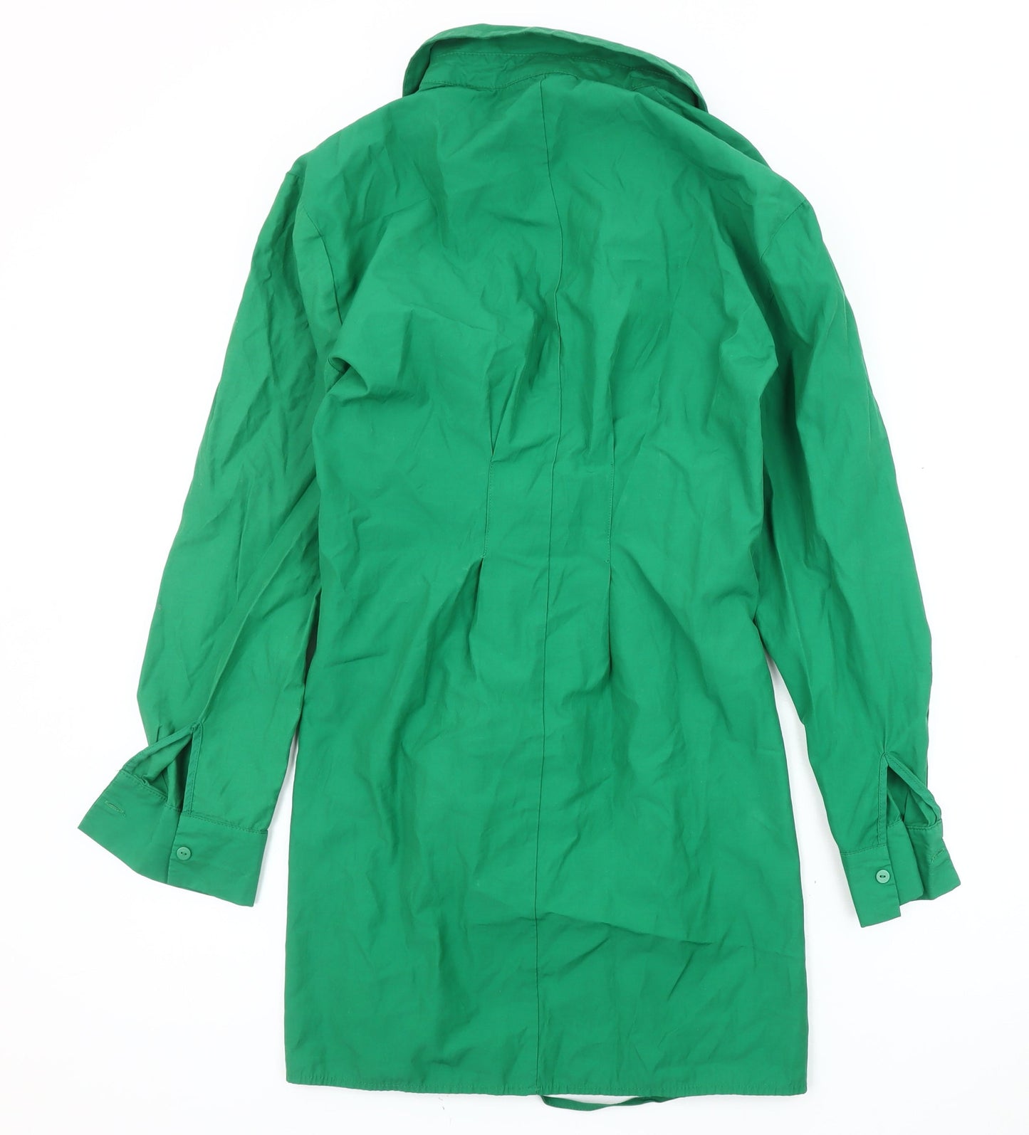 Stradivarius Green Shirt Dress, Size 8, Long Sleeve, Casual