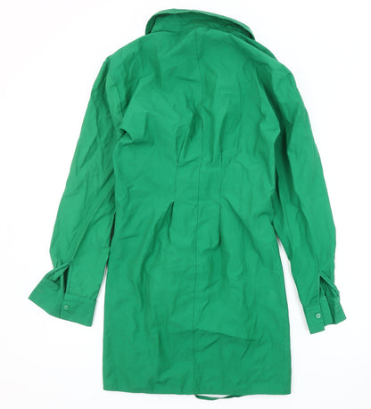 Stradivarius Green Shirt Dress, Size 8, Long Sleeve, Casual