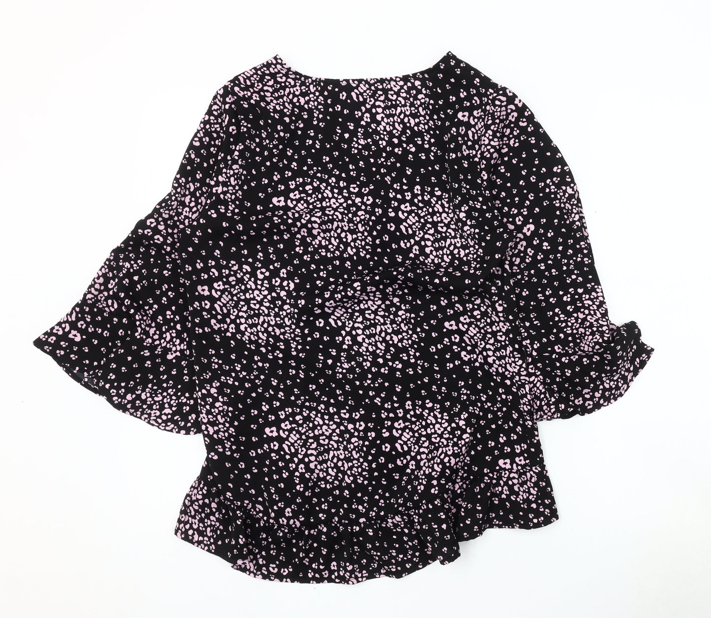 Womens UK Size 8 Blue Vanilla Black Basic Blouse