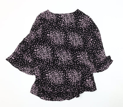 Womens UK Size 8 Blue Vanilla Black Basic Blouse