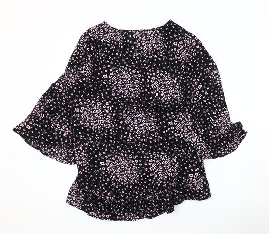 Blue Vanilla Women's Black V-Neck Top Size 8