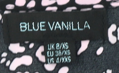 Womens UK Size 8 Blue Vanilla Black Basic Blouse
