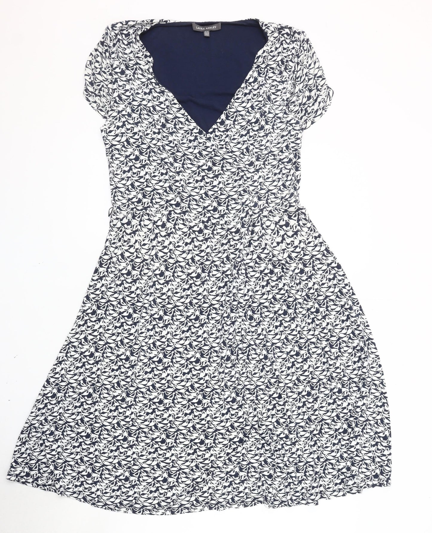 Laura Ashley Women's Blue Floral A-Line Dress, Size 12