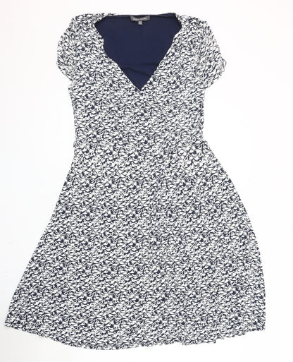 Laura Ashley Women's Blue Floral A-Line Dress, Size 12