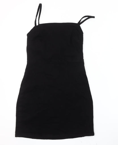 Zara Women's Black XS Strappy Cotton Dress