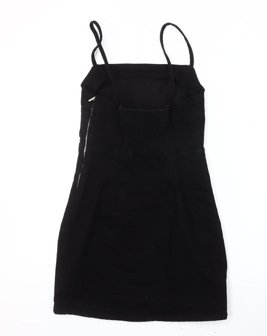 Zara Women's Black XS Strappy Cotton Dress
