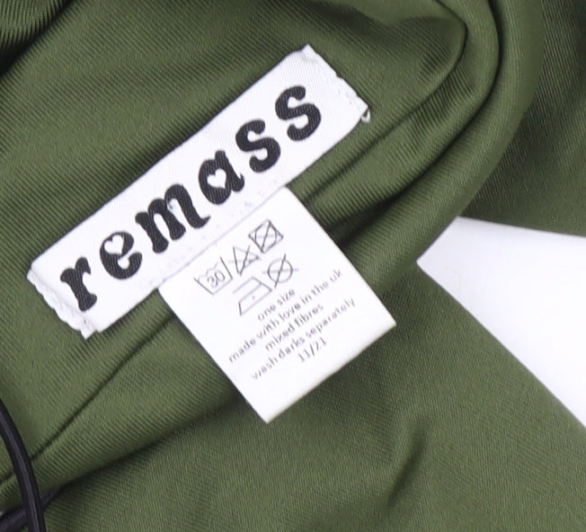 Remass Green Cropped Square Neck Blouse - One Size