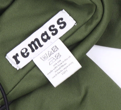Remass Green Cropped Square Neck Blouse - One Size