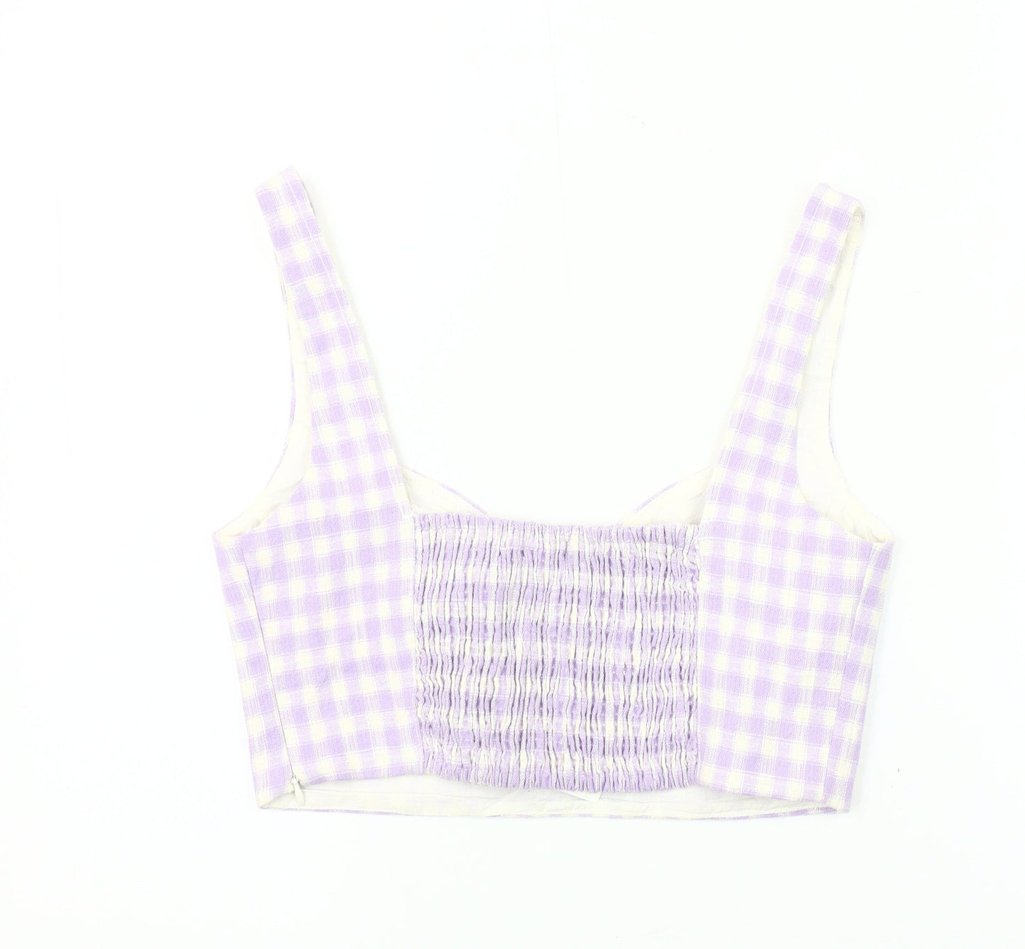 Womens UK Size 12 Zara Purple Cropped Blouse