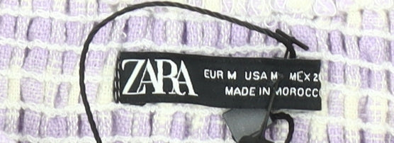 Womens UK Size 12 Zara Purple Cropped Blouse