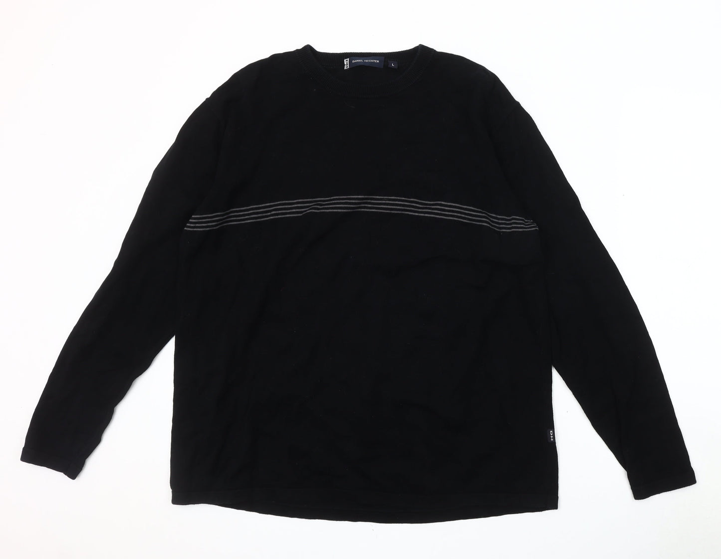 Daniel Hechter Men's Black Crew Neck Pullover L