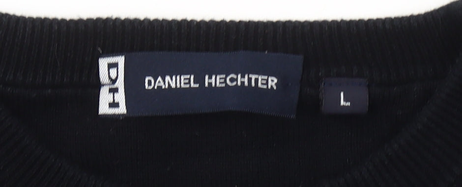 Daniel Hechter Men's Black Crew Neck Pullover L