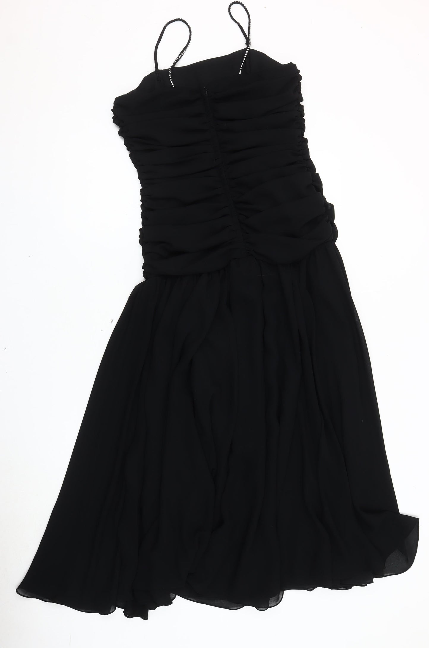 Parigi Women's Black Strapless Ruched Dress - Size 8