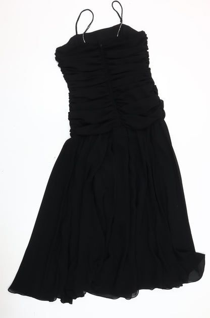 Parigi Women's Black Strapless Ruched Dress - Size 8