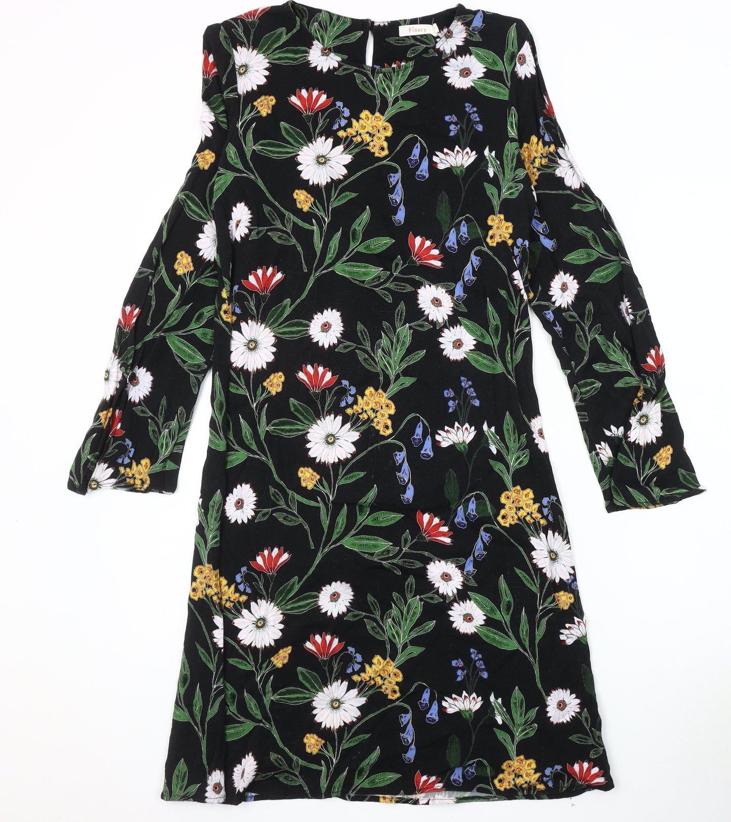 Finery Women's Black Floral Shift Dress Size 10