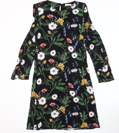 Finery Women's Black Floral Shift Dress Size 10