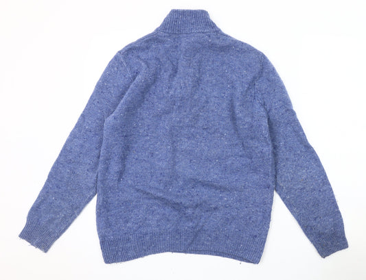 Crew Clothing Company Men's Blue Henley Jumper M