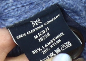 Crew Clothing Company Men's Blue Henley Jumper M