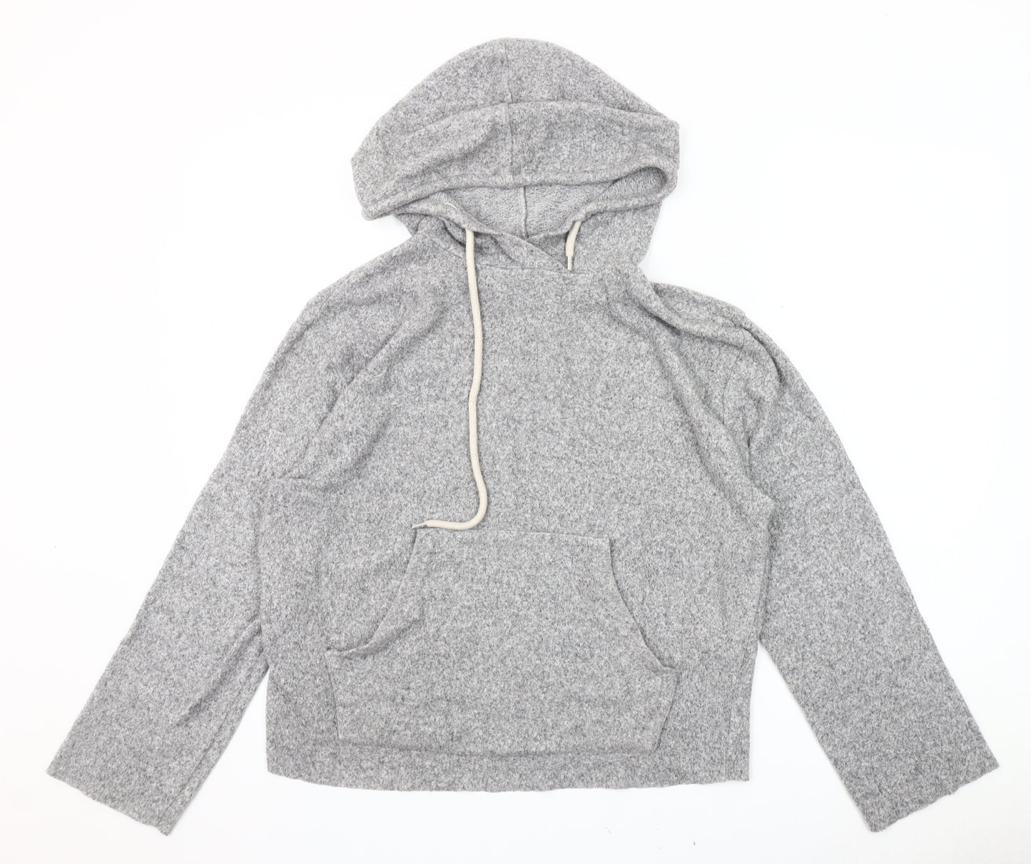 Zara Women's Grey Knit Pullover Hoodie Size 6