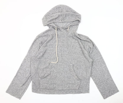 Zara Women's Grey Knit Pullover Hoodie Size 6