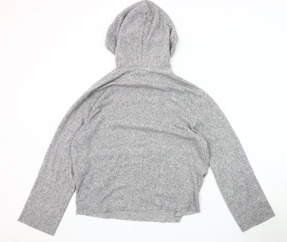 Zara Women's Grey Knit Pullover Hoodie Size 6