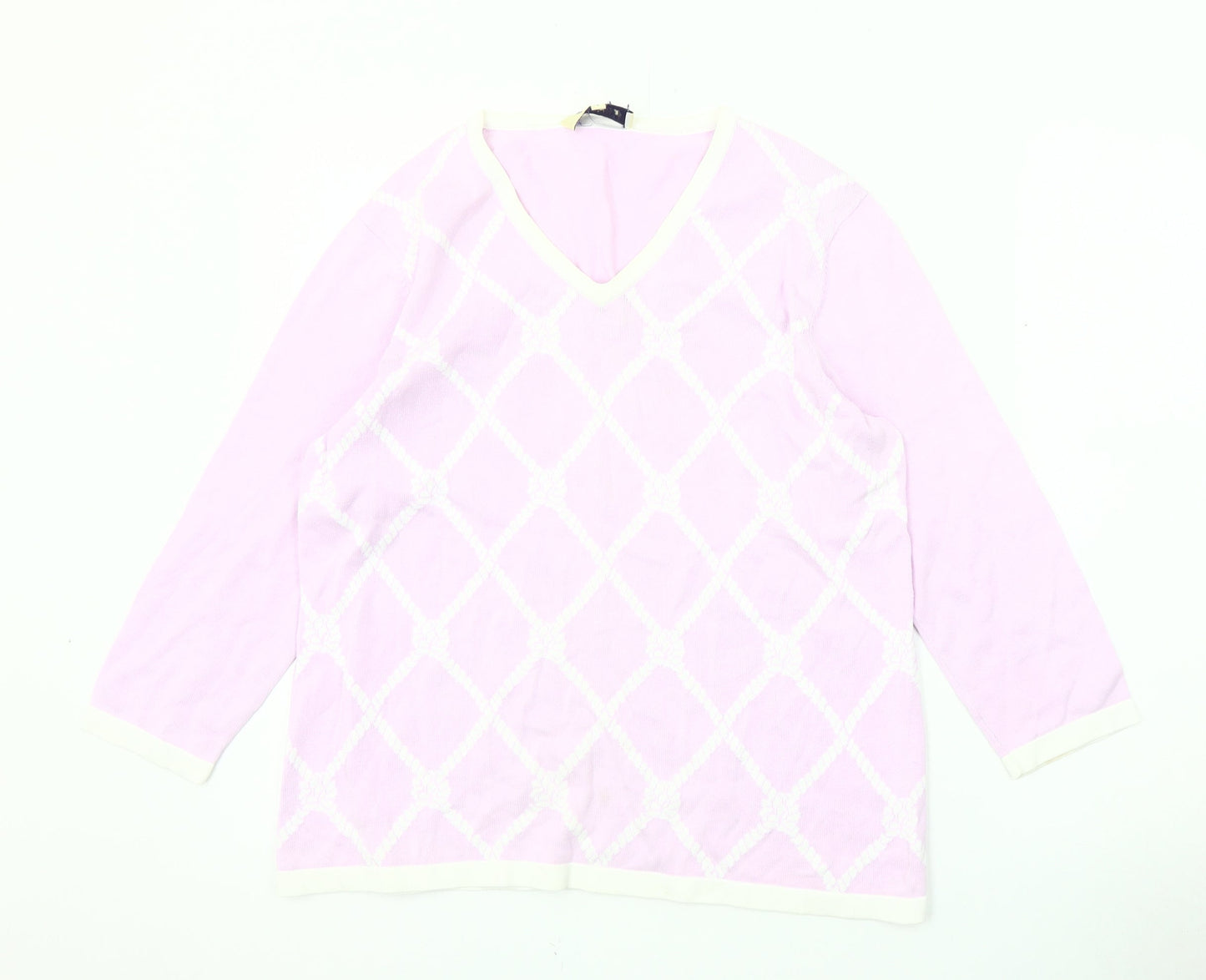 Womens UK Size L Viyella Pink Pullover Jumper
