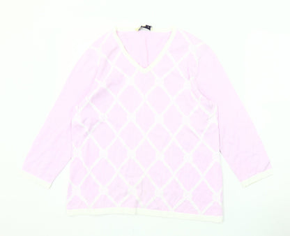 Womens UK Size L Viyella Pink Pullover Jumper