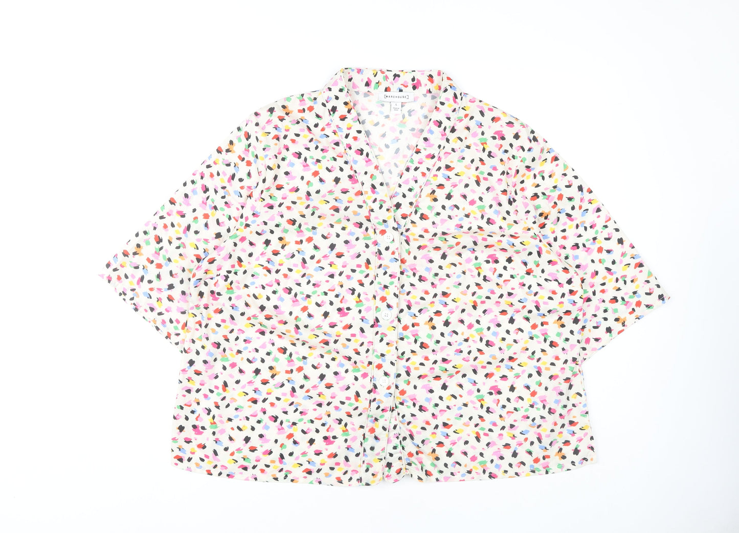 Womens UK Size L Warehouse Multicoloured Basic Blouse