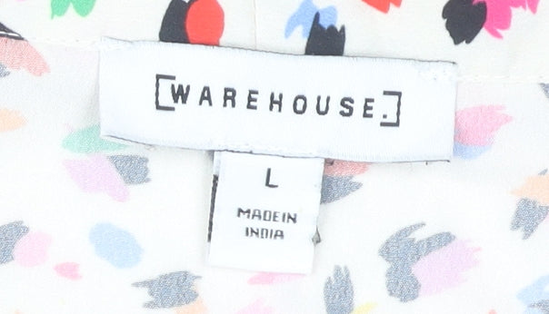 Womens UK Size L Warehouse Multicoloured Basic Blouse