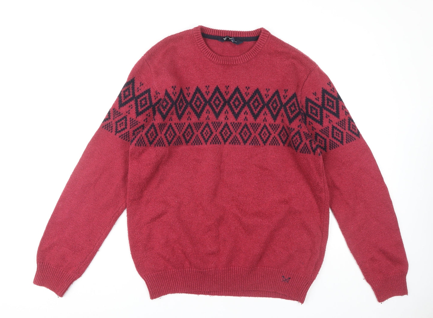 Crew Clothing Men's Red Pullover Jumper L Geometric