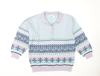 Dash Women's Multicoloured Collared Pullover Jumper, S