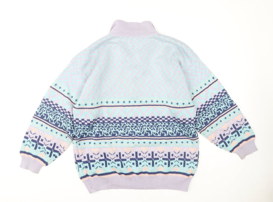 Dash Women's Multicoloured Collared Pullover Jumper, S