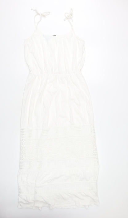 Oasis Women's White Long Slip Dress S Bohemian
